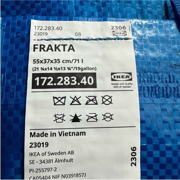 IKEA (Set of 5) NWT Frakta Shopping Bag Large Size Sturdy Grocery Laundry - Picture 12 of 12